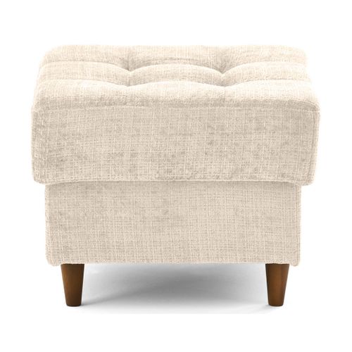 Anna - Pouf En Velours Texturé - Pieds En Bois