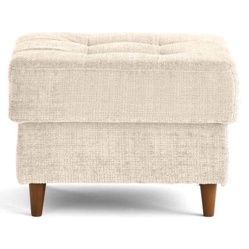 Anna - Pouf En Velours Texturé - Pieds En Bois