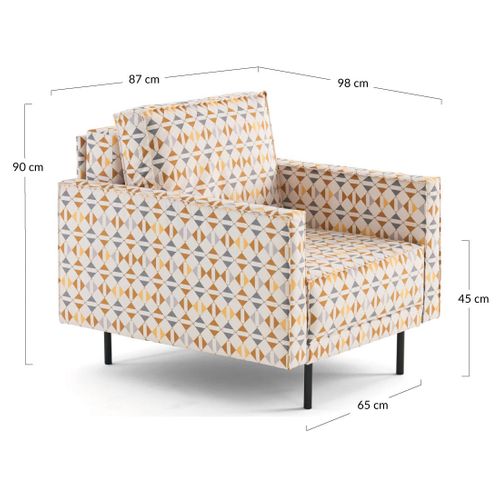 Charlie - Fauteuil Motif Graphique En Tissu