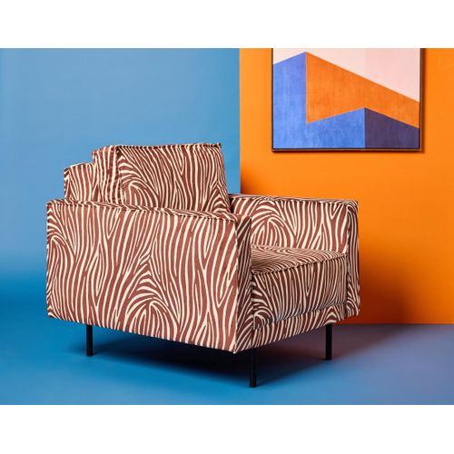 Charlie - Fauteuil Zèbre En Velours