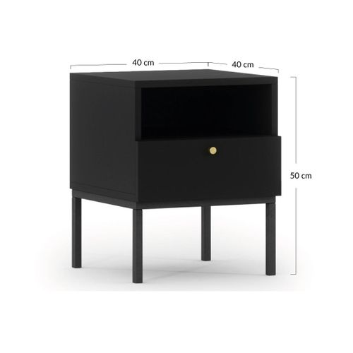 Felicia - Table De Chevet - Noir - 40 Cm