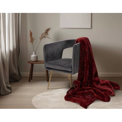 Joy - Plaid - 150x200cm - En Fausse Fourrure Rouge