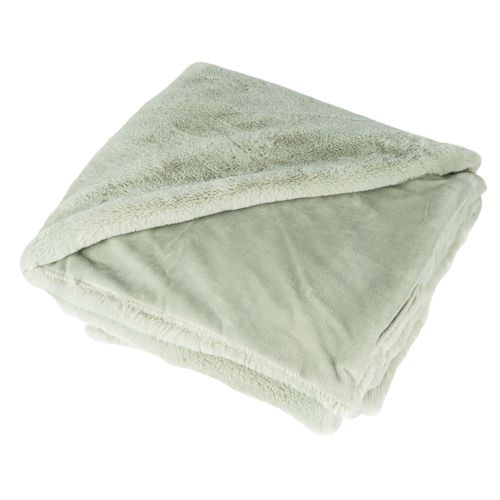 Joy - Plaid - 150x200cm - En Fausse Fourrure Vert Sauge