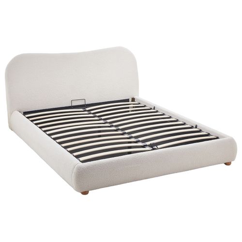 Hugo - Lit Coffre - 160x200 Cm - En Tissu Bouclette