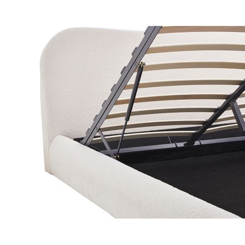 Hugo - Lit Coffre - 160x200 Cm - En Tissu Bouclette