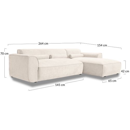 Felix - Canapé Modulable D'angle Droit 4 Places En Tissu Texturé