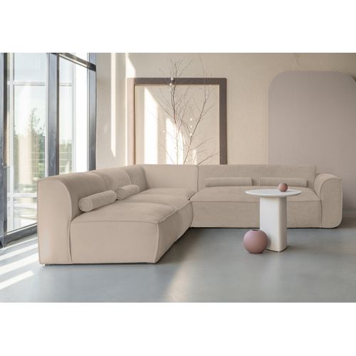 Felix - Canapé Modulable D'angle Gauche 5 Places En Tissu Texturé