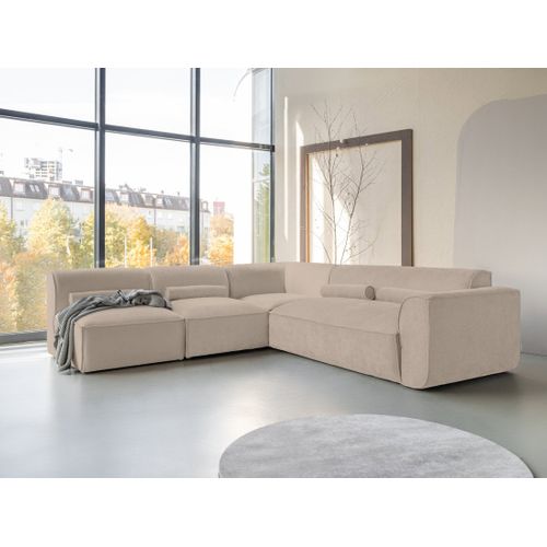 Felix - Canapé Modulable D'angle Gauche 5 Places En Tissu Texturé