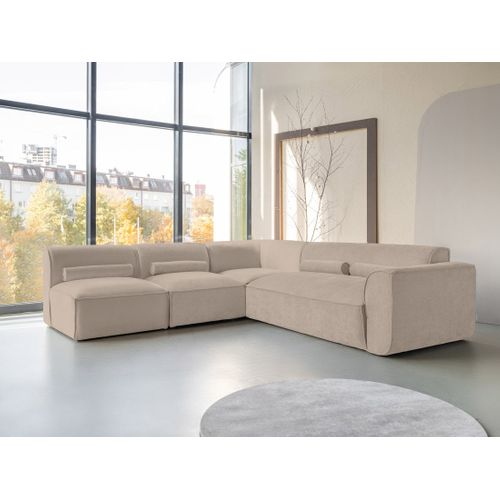 Felix - Canapé Modulable D'angle Gauche 5 Places En Tissu Texturé