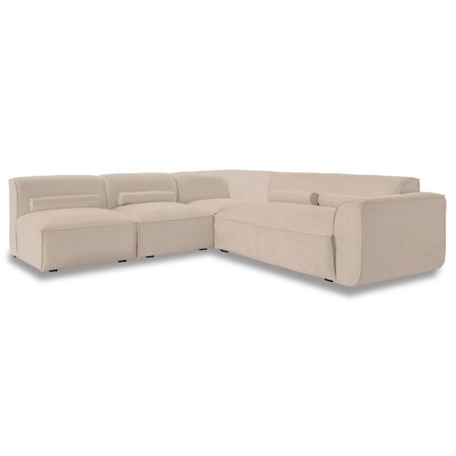 Felix - Canapé Modulable D'angle Gauche 5 Places En Tissu Texturé