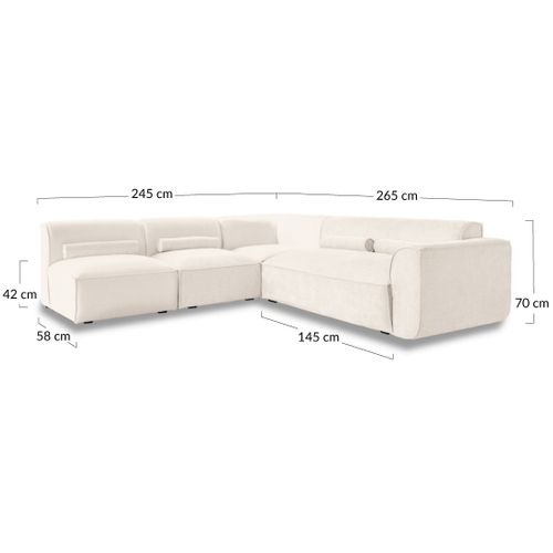 Felix - Canapé Modulable D'angle Gauche 5 Places En Tissu Texturé