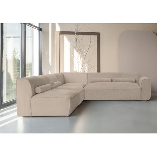 Felix - Canapé Modulable D'angle Gauche 5 Places En Tissu Texturé