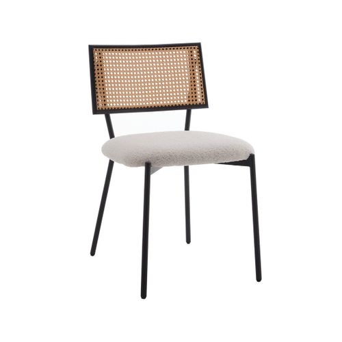 Luciano - Lot De 2 Chaises - En Tissu Bouclette Beige