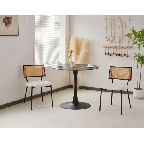 Luciano - Lot De 2 Chaises - En Tissu Bouclette Beige