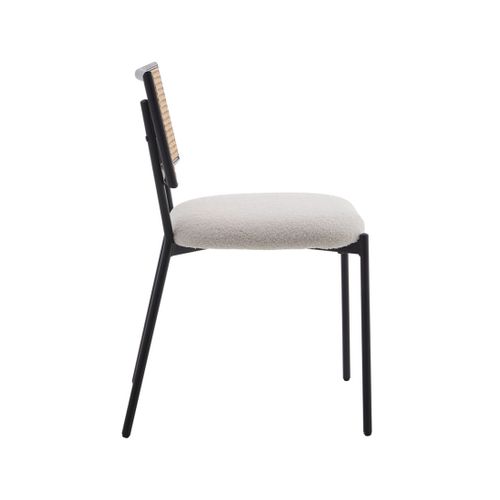 Luciano - Lot De 2 Chaises - En Tissu Bouclette Beige