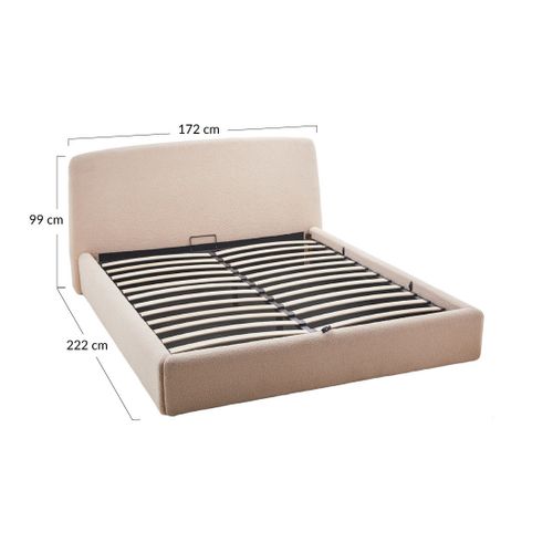 Juliette - Lit Coffre - 160x200 Cm - En Tissu Bouclette