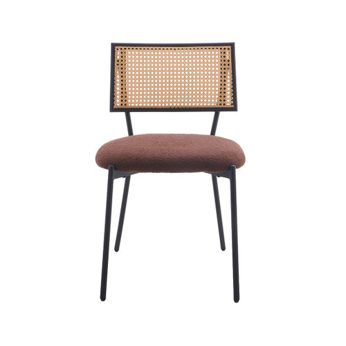 Luciano - Lot De 2 Chaises - En Tissu Bouclette Marron