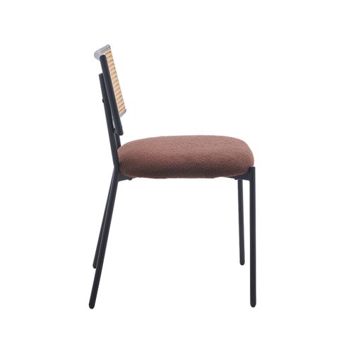 Luciano - Lot De 2 Chaises - En Tissu Bouclette Marron