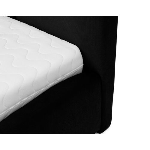 Noa - Lit Coffre - 180x200 Cm - En Velours - Sommier Inclus Noir