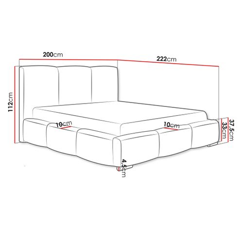 Noa - Lit Coffre - 180x200 Cm - En Velours - Sommier Inclus Noir