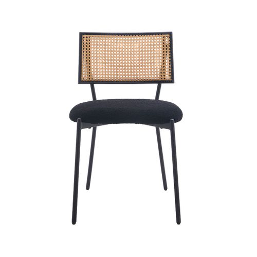 Luciano - Lot De 2 Chaises - En Tissu Bouclette Noir