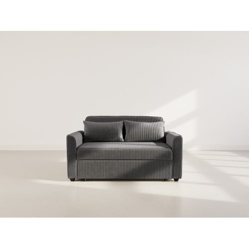 Ernest - Canapé Droit 2 Places Convertible En Velours Côtelé