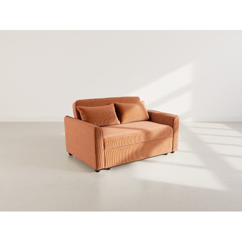 Ernest - Canapé Droit 2 Places Convertible En Velours Côtelé