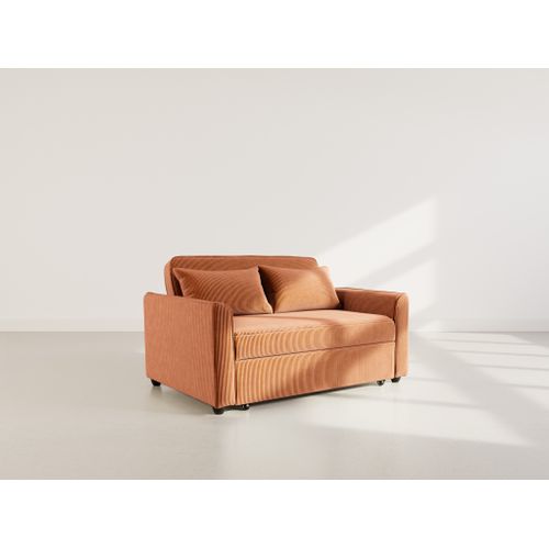 Ernest - Canapé Droit 2 Places Convertible En Velours Côtelé