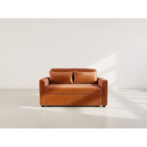 Ernest - Canapé Droit 2 Places Convertible En Velours Côtelé