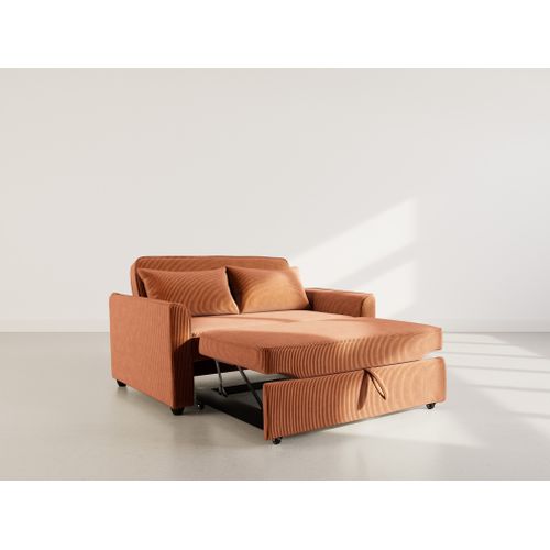 Ernest - Canapé Droit 2 Places Convertible En Velours Côtelé