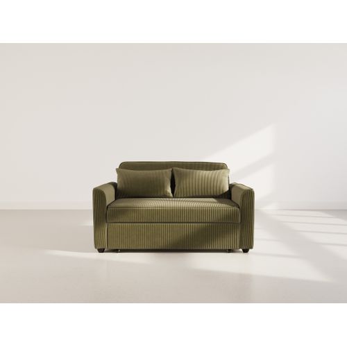 Ernest - Canapé Droit 2 Places Convertible En Velours Côtelé