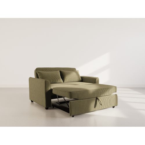 Ernest - Canapé Droit 2 Places Convertible En Velours Côtelé