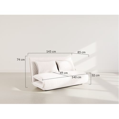 Canapé Droit Convertible 2 Places Candice En Velours Côtelé Terracotta