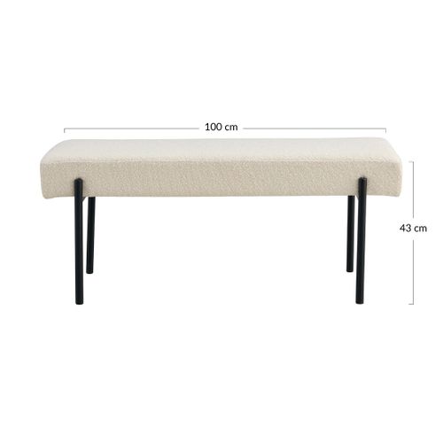 Romeo - Banc - Tissu Bouclette - 100 Cm