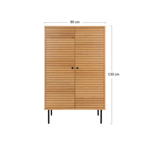 Tolga - Buffet Haut - Chêne - 80x130 Cm