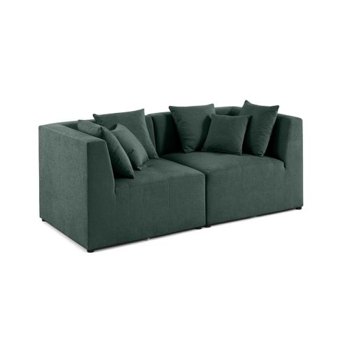 Amalfi - Canapé Modulable 2 Places - En Tissu Vert