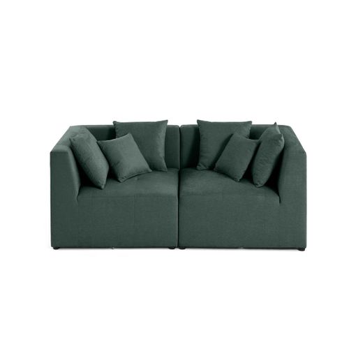 Amalfi - Canapé Modulable 2 Places - En Tissu Vert