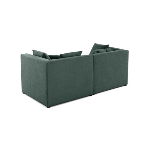 Amalfi - Canapé Modulable 2 Places - En Tissu Vert