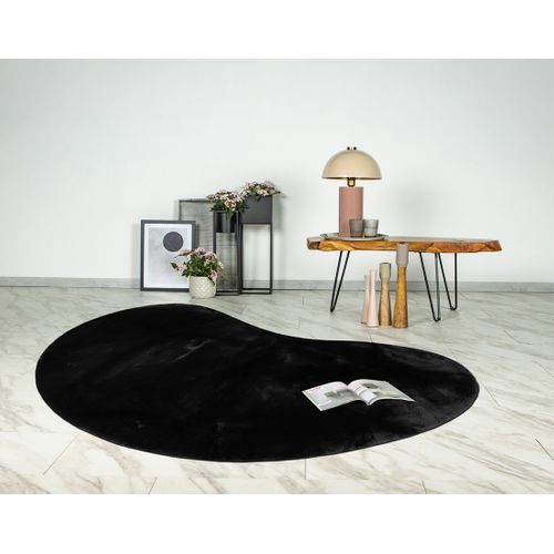 Joy - Tapis Organique - Fausse Fourrure - Noir