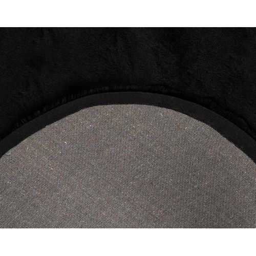 Joy - Tapis Organique - Fausse Fourrure - Noir