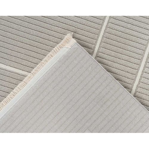 Telio - Tapis Rectangulaire Motif Graphique - Taupe -  80x150 Cm