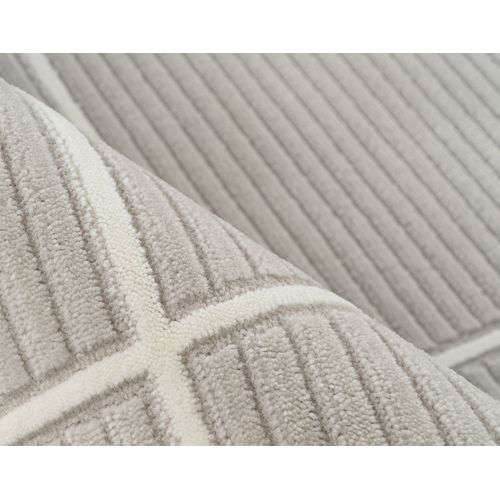 Telio - Tapis Rectangulaire Motif Graphique - Taupe -  80x150 Cm