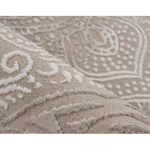 Telio - Tapis Rectangulaire Motif Oriental - Taupe -  80x150 Cm