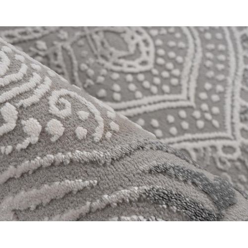 Telio - Tapis Rectangulaire Motif Oriental - Gris Anthracite -  200x290 Cm