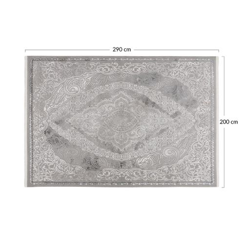 Telio - Tapis Rectangulaire Motif Oriental - Gris Anthracite -  200x290 Cm