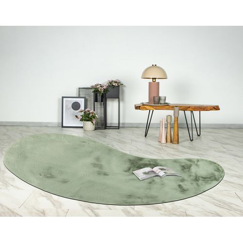 Joy - Tapis Organique - Fausse Fourrure - Vert Sauge