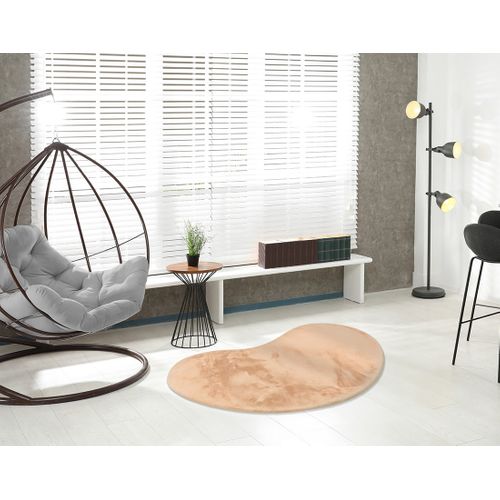 Joy - Tapis Organique - Fausse Fourrure - Corail