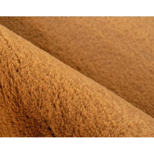 Joy - Tapis Rond - Fausse Fourrure - Orange -  200x200 Cm