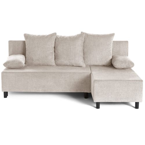 Gloria - Canapé D'angle Réversible 4 Places Convertible Avec Coffre En Tissu Texturé