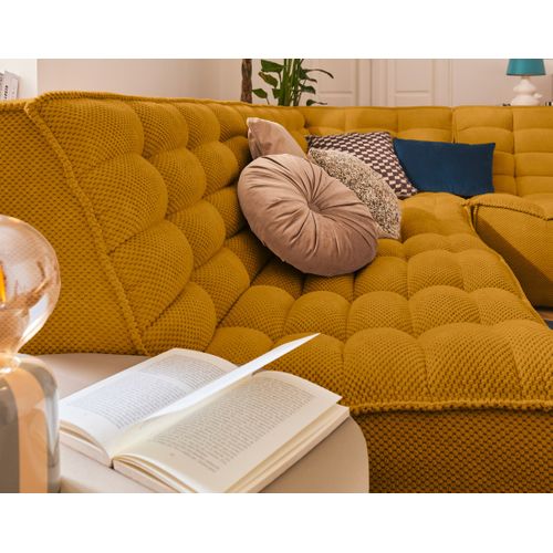 Ellie - Canapé Modulable D'angle Réversible 4 Places En Velours Texturé